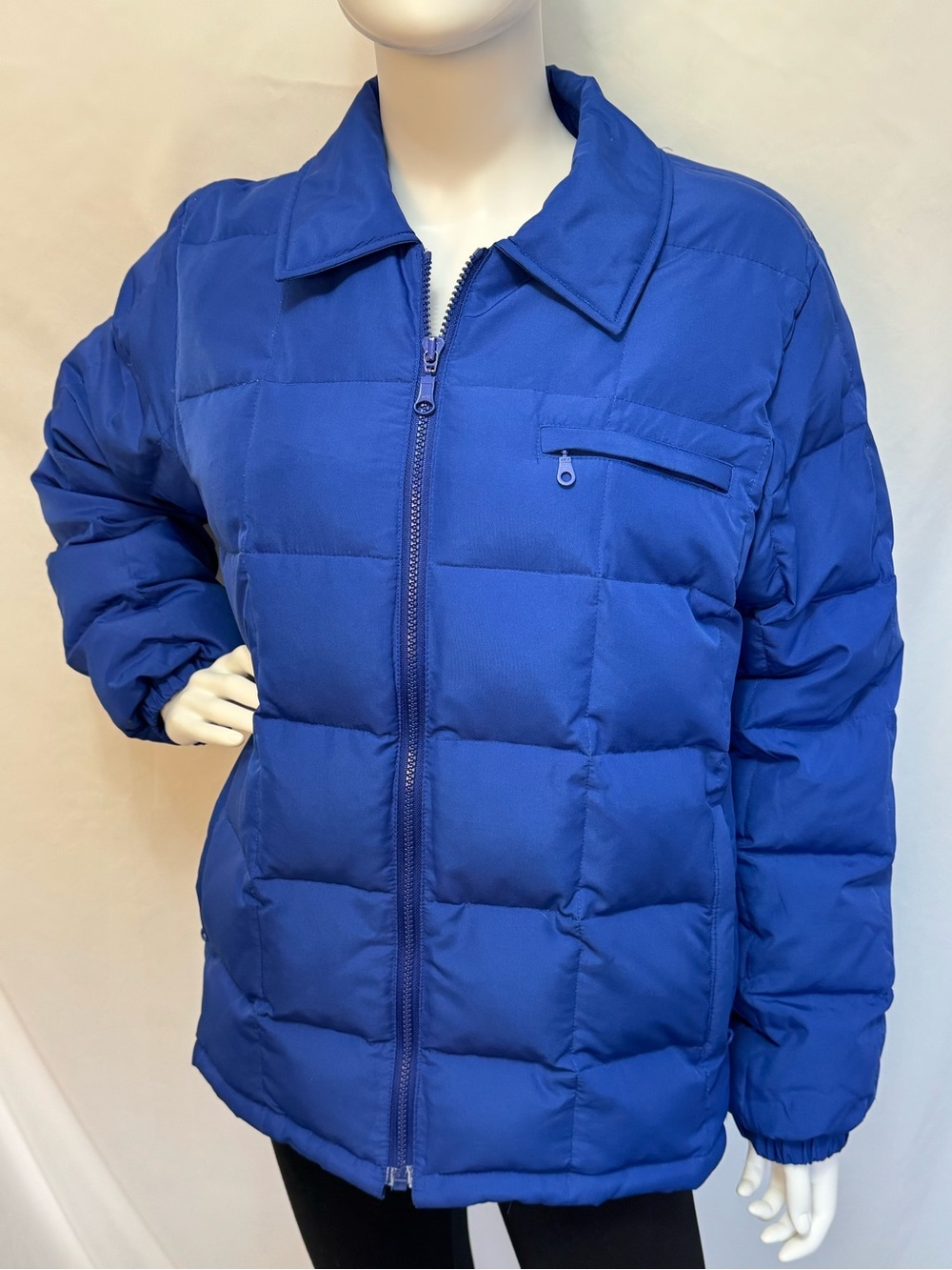 NY & CO Vintage Duck Down Quilted Puffer Jacket Royal Blue